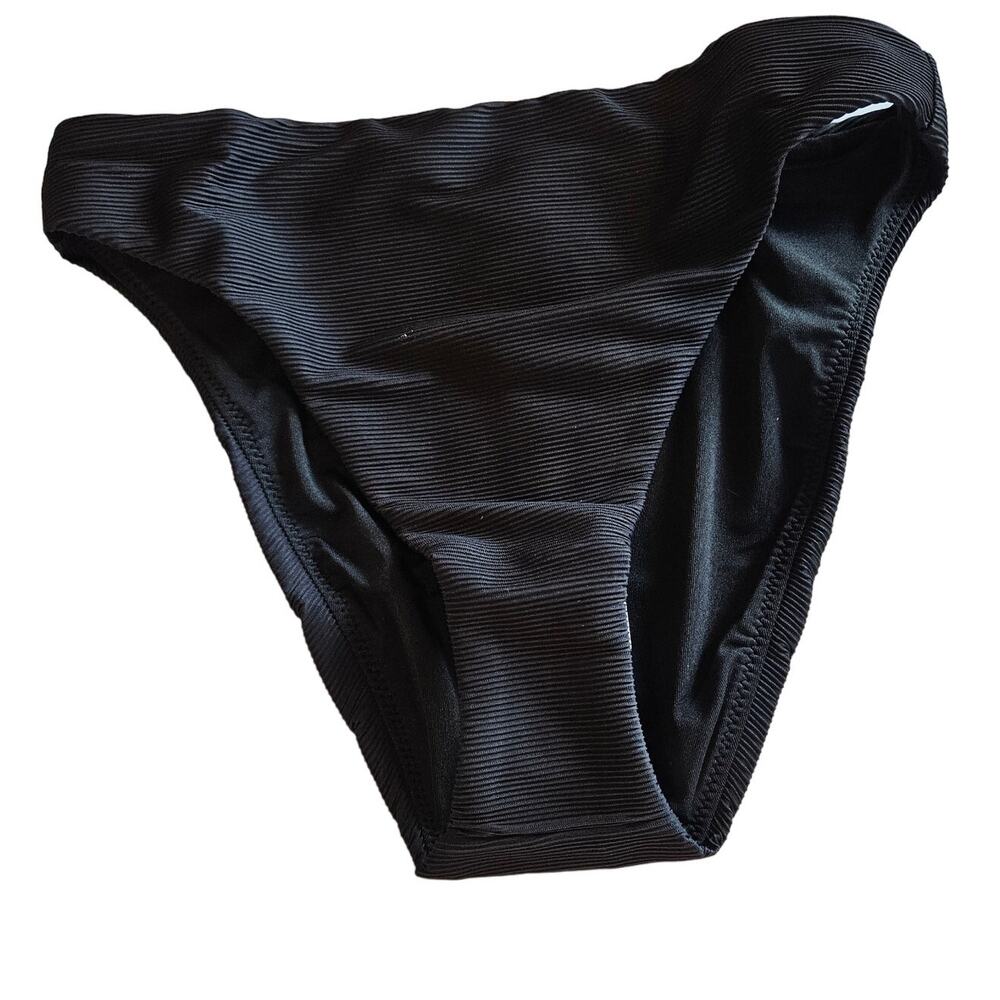 J Crew Ribbed High Cut Cheeky Bikini Bottom Swimsuit Women's‎ Small Pool Beach